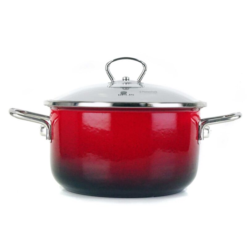 Nelesa 20cm Red Enamel Steel Cooking Pot – Premium Durable Saucepan - Image 2