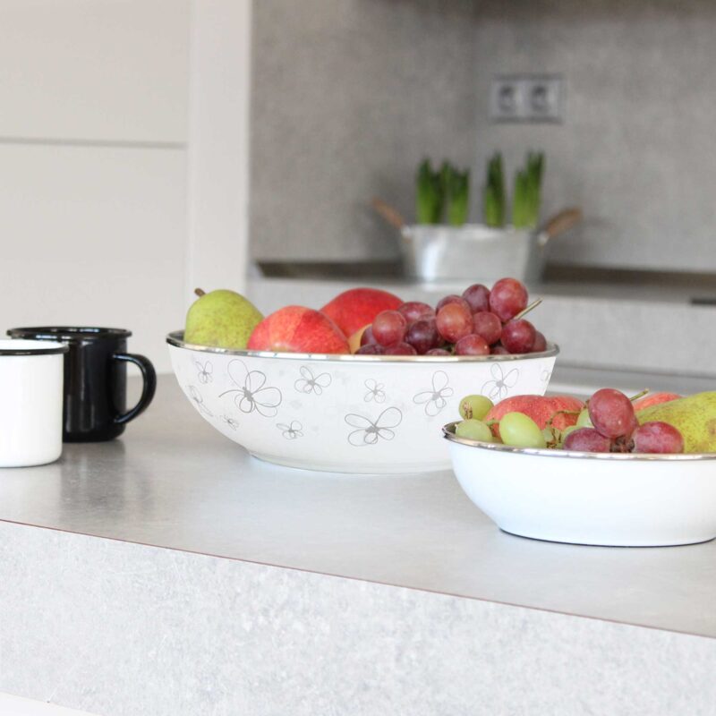 Nelesa 26cm White Enamel Steel Bowl – Durable Premium Kitchen Bowl - Image 2