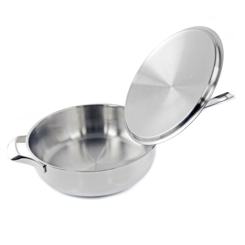 Nelesa 28cm Stainless Steel Braising Pan with Lid – 4.4L Capacity - Image 3