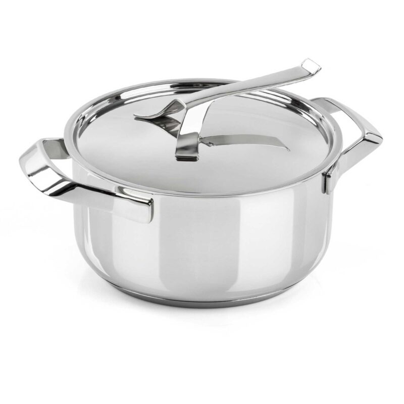 Nelesa 24cm Stainless Steel Cooking Pot with Lid – 4.5L Capacity
