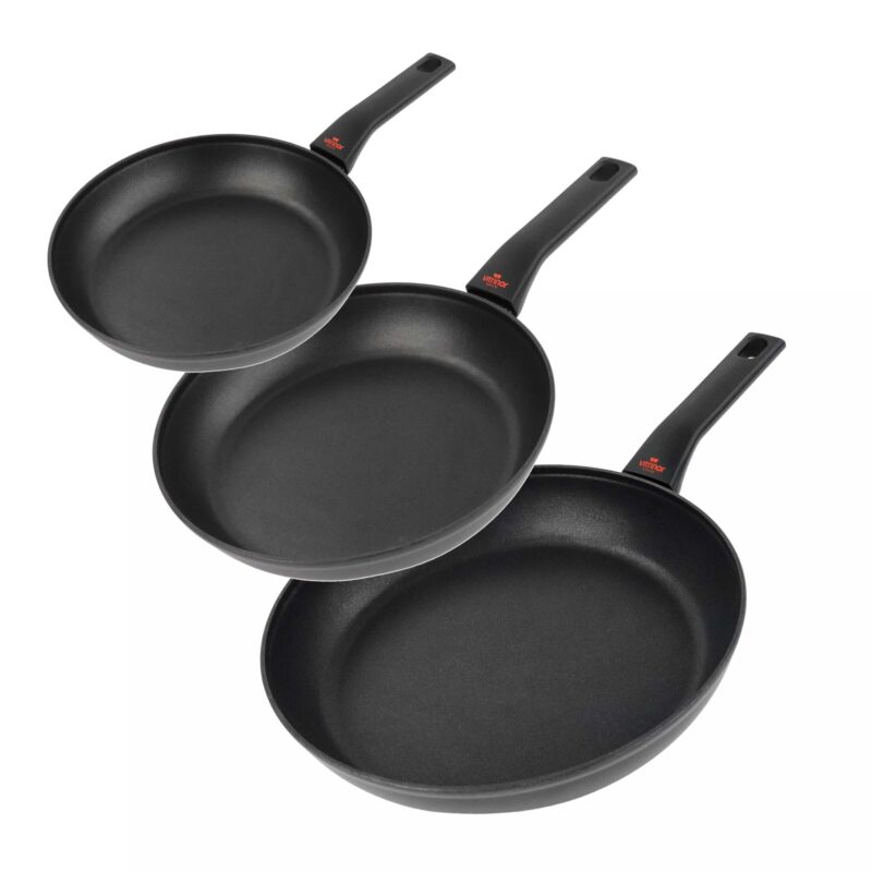 Nelesa 3-Piece Non-Stick Enamel Steel Frying Pan Set – 20, 24, 28 cm