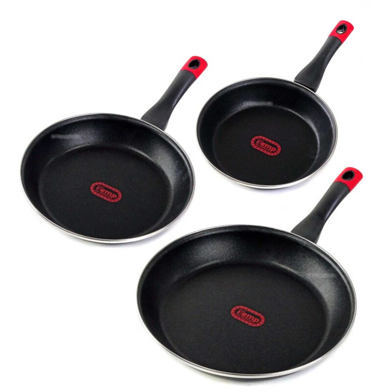 Nelesa 3-Piece Non-Stick Enamel Steel Frying Pan Set – 20, 24, 28 cm