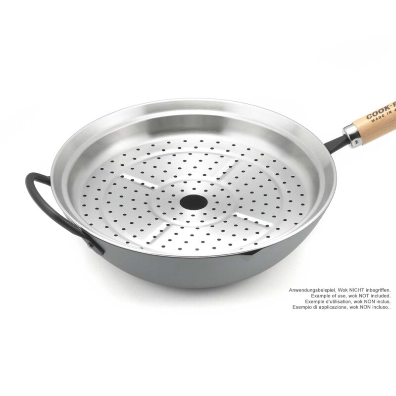 Nelesa 30cm Stainless Steel Steamer Insert for Wok - Image 3
